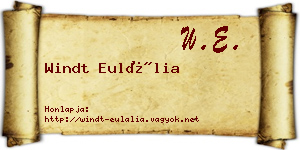 Windt Eulália névjegykártya
